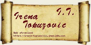 Irena Topuzović vizit kartica